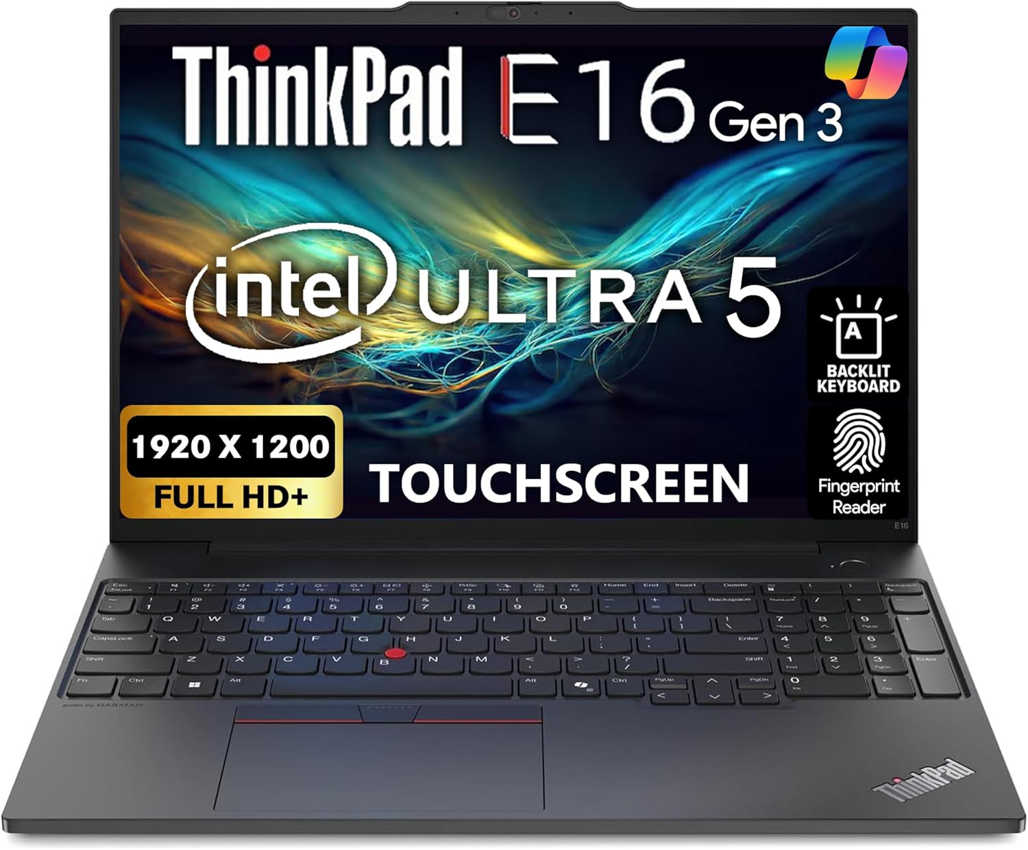 Lenovo ThinkPad E16 Gen 3, 16" FHD+ Display, Intel Ultra 5 225U, 32GB DDR5 RAM, 1TB SSD PCIe, Fingerprint, Backlit Keyboard, WiFi 6E, RJ-45, FHD Webcam, Win 11 Pro, AI Business Laptop - Black