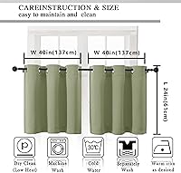 Vista 308 de Simplebrand Juego de 2 paneles de cenefa aguamarina para ventana de cocina de 14 pulgadas de largo, cortinas de oscurecimiento de habitación