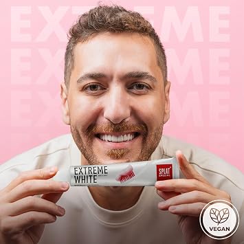 Splat Extreme White Toothpaste, 75ml, Intensive Teeth whitening, Protection Against Cavities, removes Surface Stains. (Pack of 2)