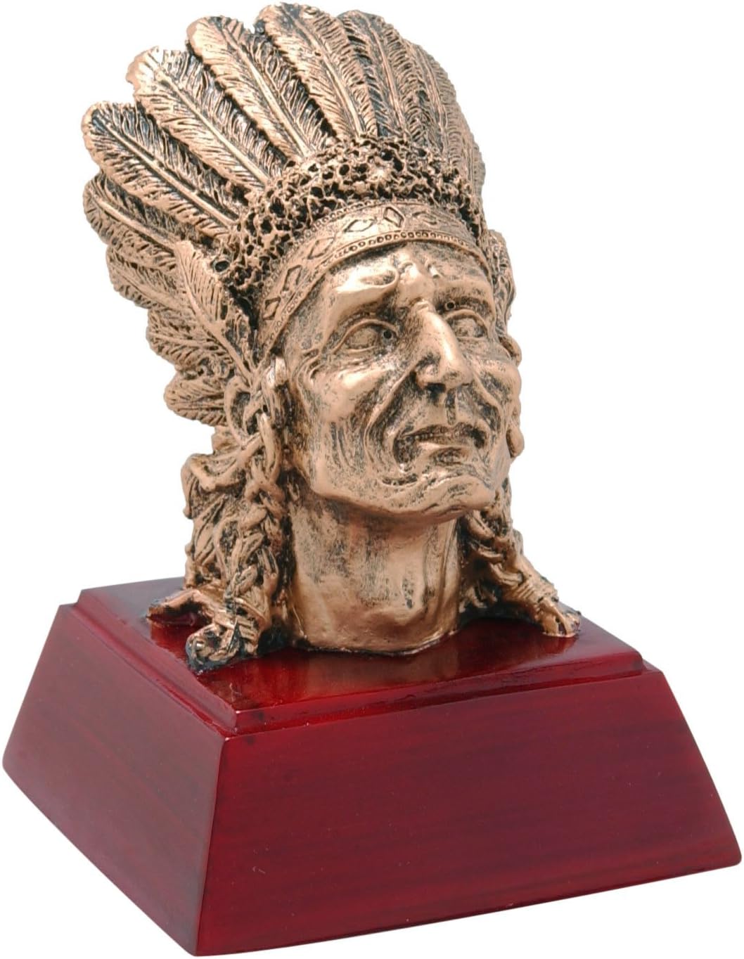 Decade Awards Indian Chief Trophy - 4 Inch Tall | Engraved Chief Mascot Award - Customize Now