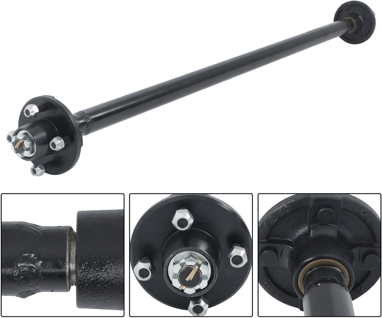Trailer Axle 2000 lbs Axle Beam 4 Lug Trailer Axle 47.5 inch Hub Face