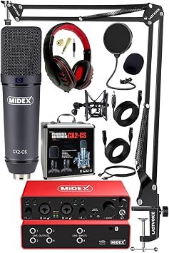 Midex Functional Paket-4 St dyo Ekipmanlar  Mikrofon 4  k  Ses Kart  Full Set
