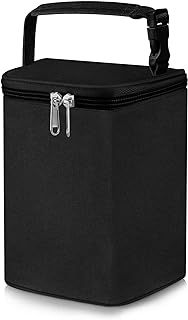 Accmor Baby Bottle Cooler Tote Bags, Insulated Breastmilk Cooler Bag, Baby Bottle Warmer Cooler Bag, Fits up to 4 Large 8Oz Bottles, Baby Bottle Cooler Bag for Nursing Mom Daycare Travel, Black