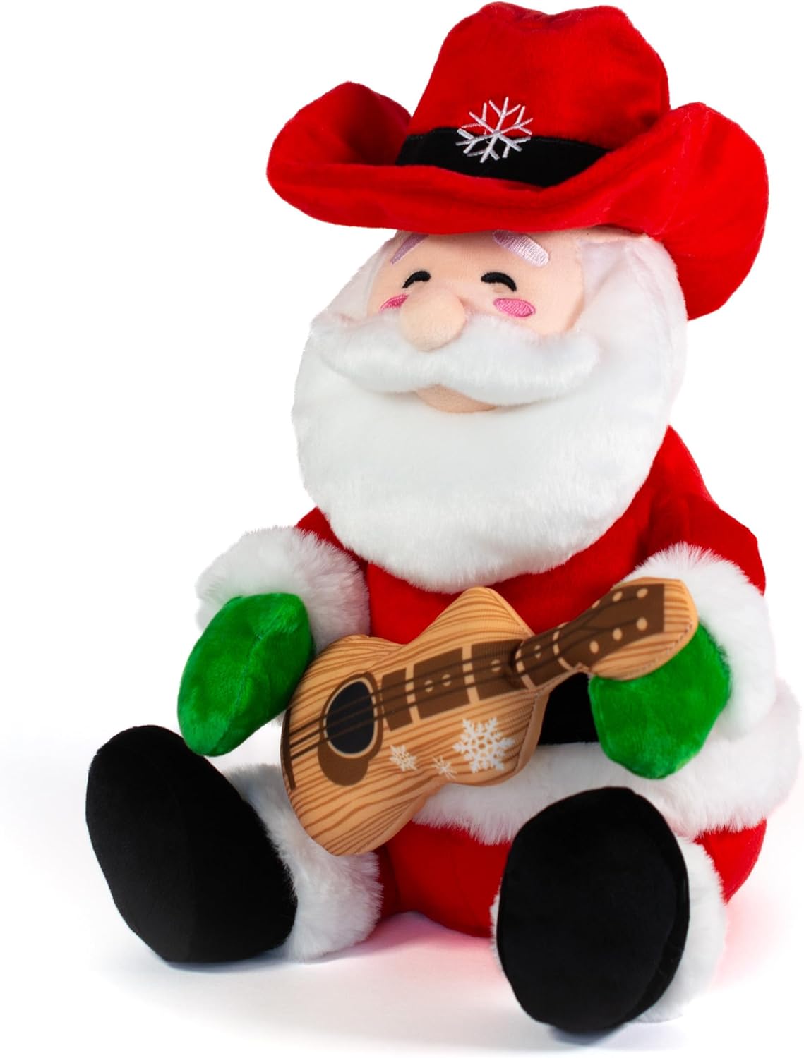 Cuddle Barn - Cowboy Kringle | Animated Musical Singing Christmas Western Santa Soft Plush Toy, 12 inches