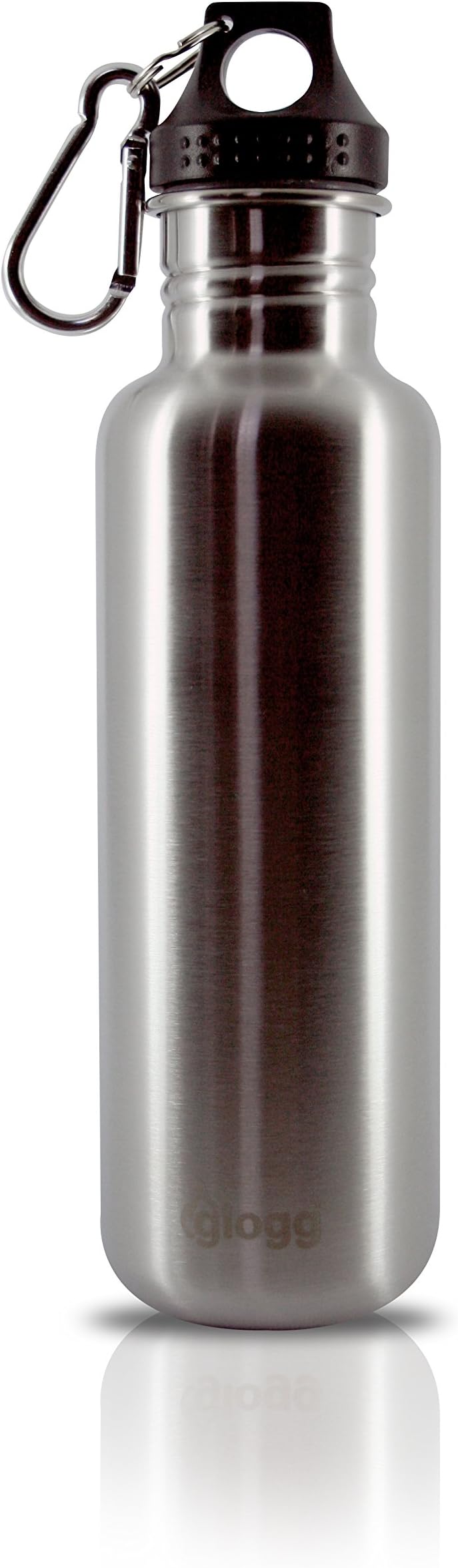 Glogg Wide-Neck 750ml Stainless Steel Water Bottle - Carabiner Top