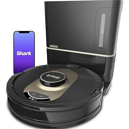 Shark AV2501AE AI Robot Vacuum with XL HEPA Self-Empty Base, Bagless, 60-Day Capacity, LIDAR Navigation, Perfect for Pet Hair, Compatible with Alexa, Wi-Fi Connected, Carpet & Hard Floor, Black