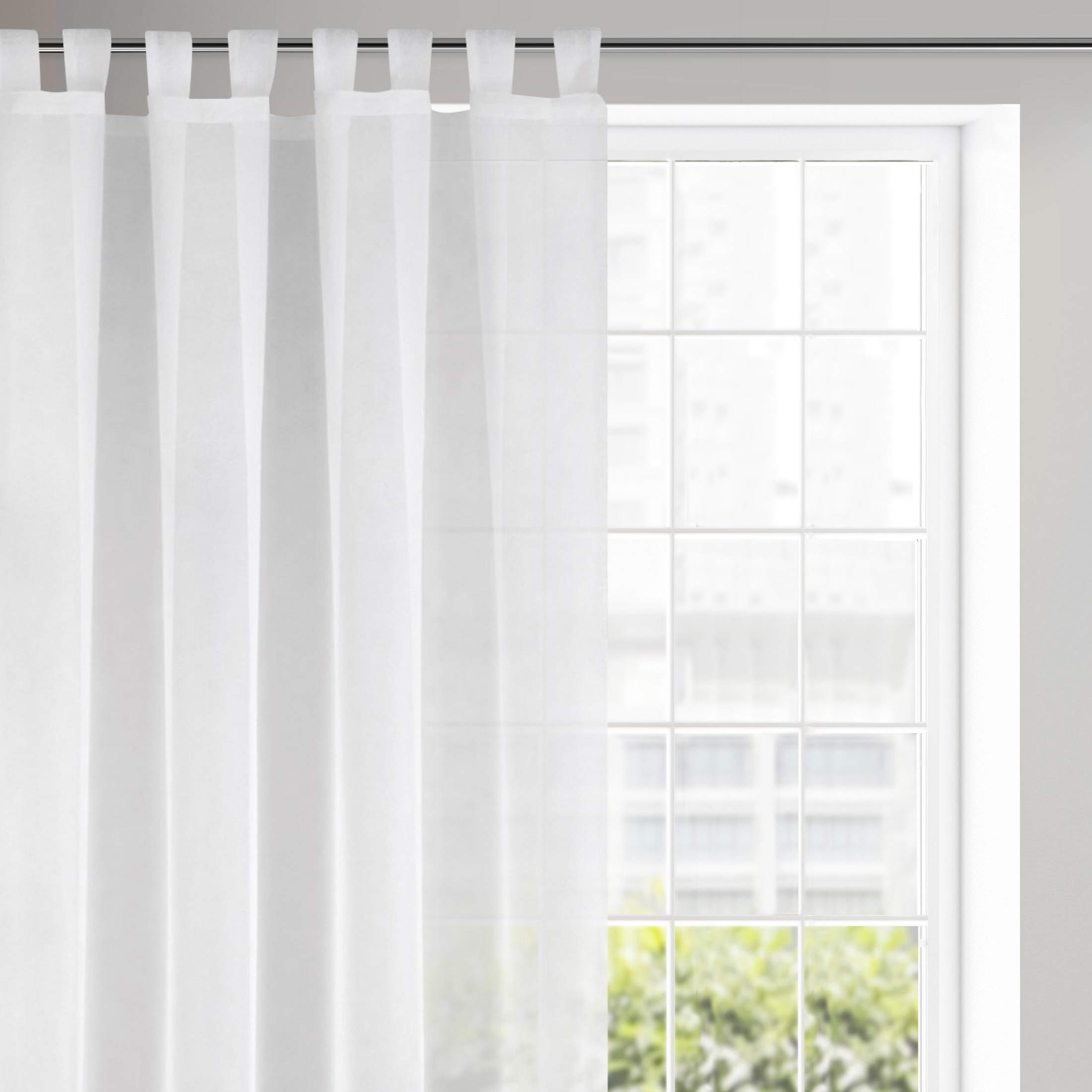 Eurofirany LUCY Voile Curtain, Sheer Curtain with Rufflette Tape - 1 Unit, Bedroom, Living Room, Kitchen, White, 140x250 cm - Image 2