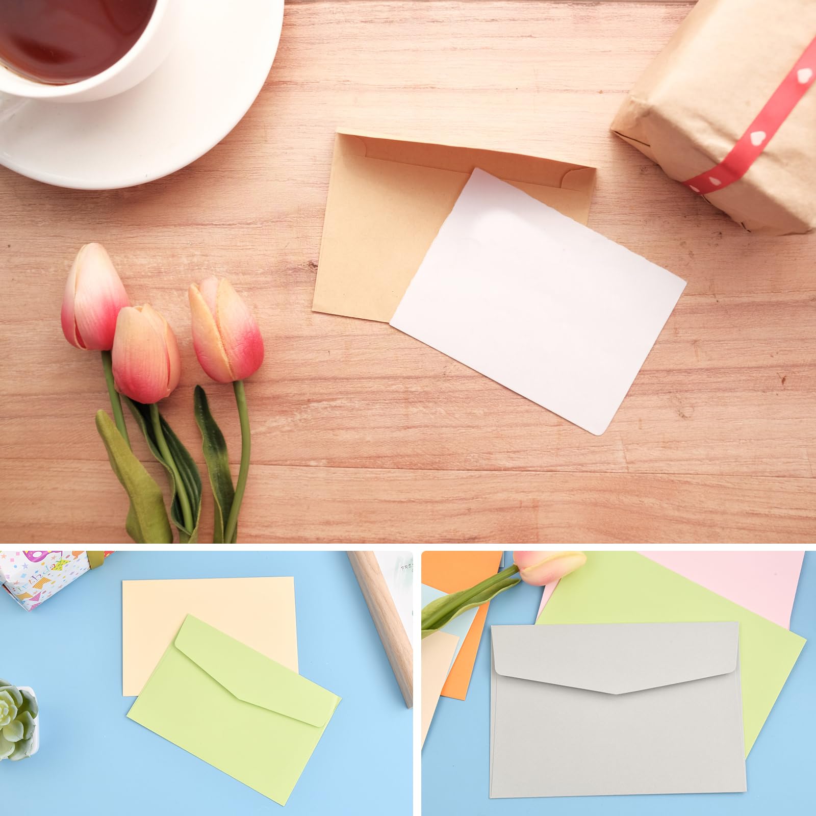 100 Stück Mini-Umschläge In 10 Farben – Bunt, Praktisch, Vielseitig Für Karten, Einladungen & Geschenke