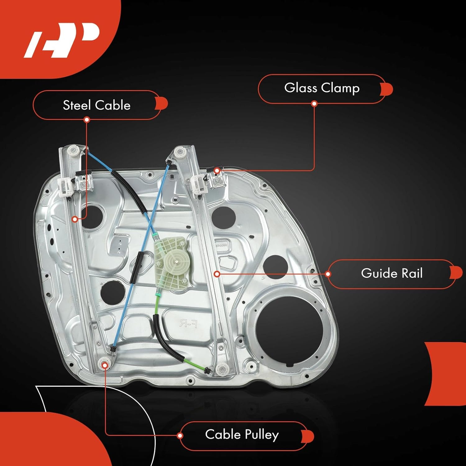 A-Premium Power Window Regulator with Motor Front Passenger Side Compatible with Kia Rondo 2007 2008 2009