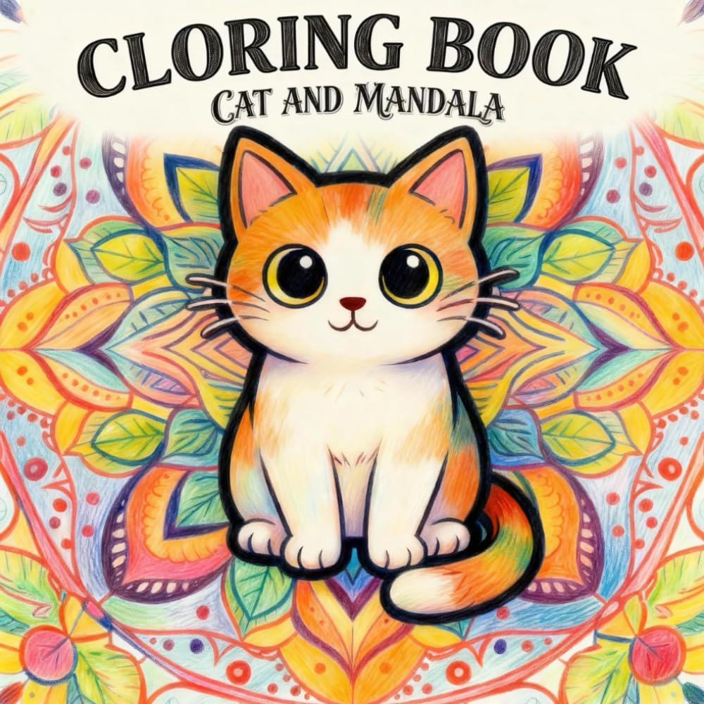 Coloring Book: CAT and Mandala Detailed Patterns for Calm: Stress-Relief Cat Mandala Designs for Adults, Teens, and Seniors