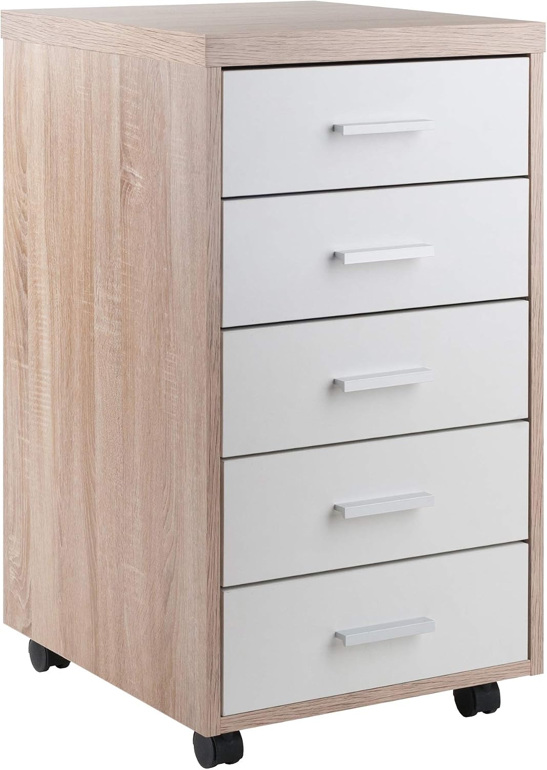 Ergode Kenner Mobile 5-Drawer Storage Mobile Cabinet, Two-Tone