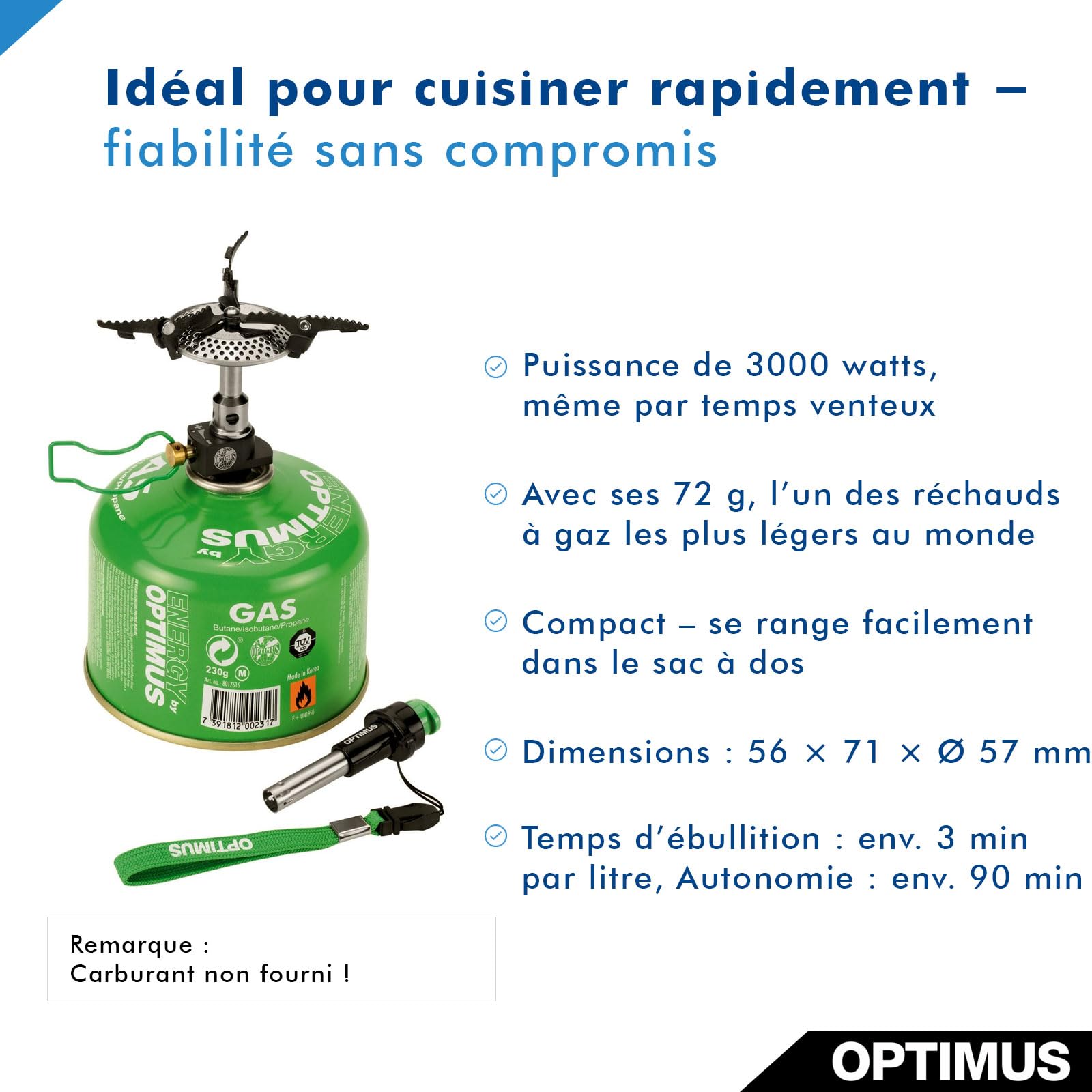Optimus Crux Lite Piezo - Réchaud à gaz
