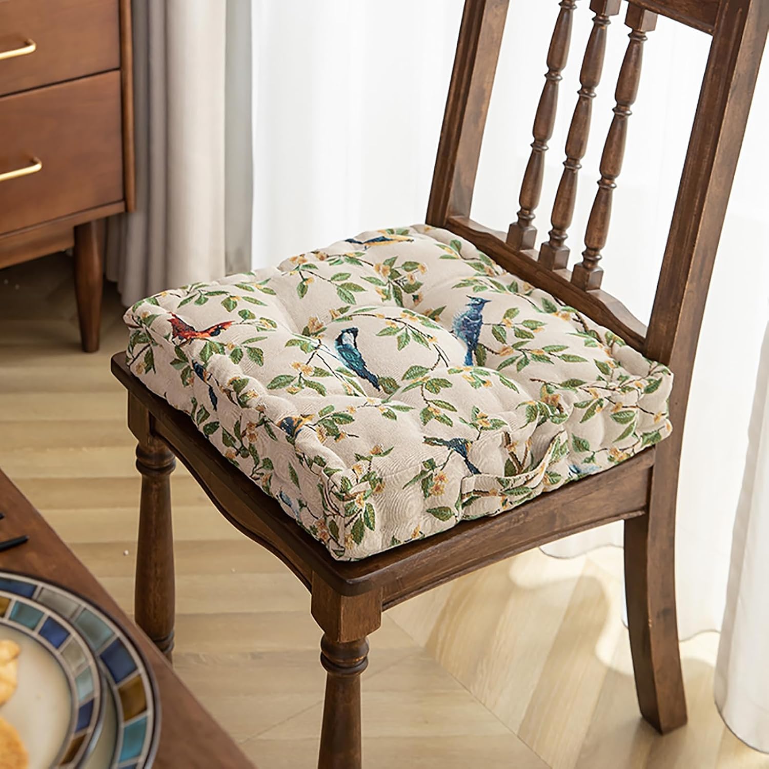 Meditation Pillow Square Seat Cushion Pouf with Handle Tufted Thicken Chair Pad Tatami Floor Pillow Cushion 16"x16"x4", Beige