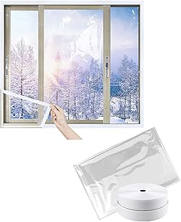 65x105cm,Fenster-Isolierfolie, PVC Transparent Isolierfolie Wärmeschutzvorhang für Fenstern, Kälteschutz und Wärmeschutz im Winter, Kinderleichte Klebemontage
