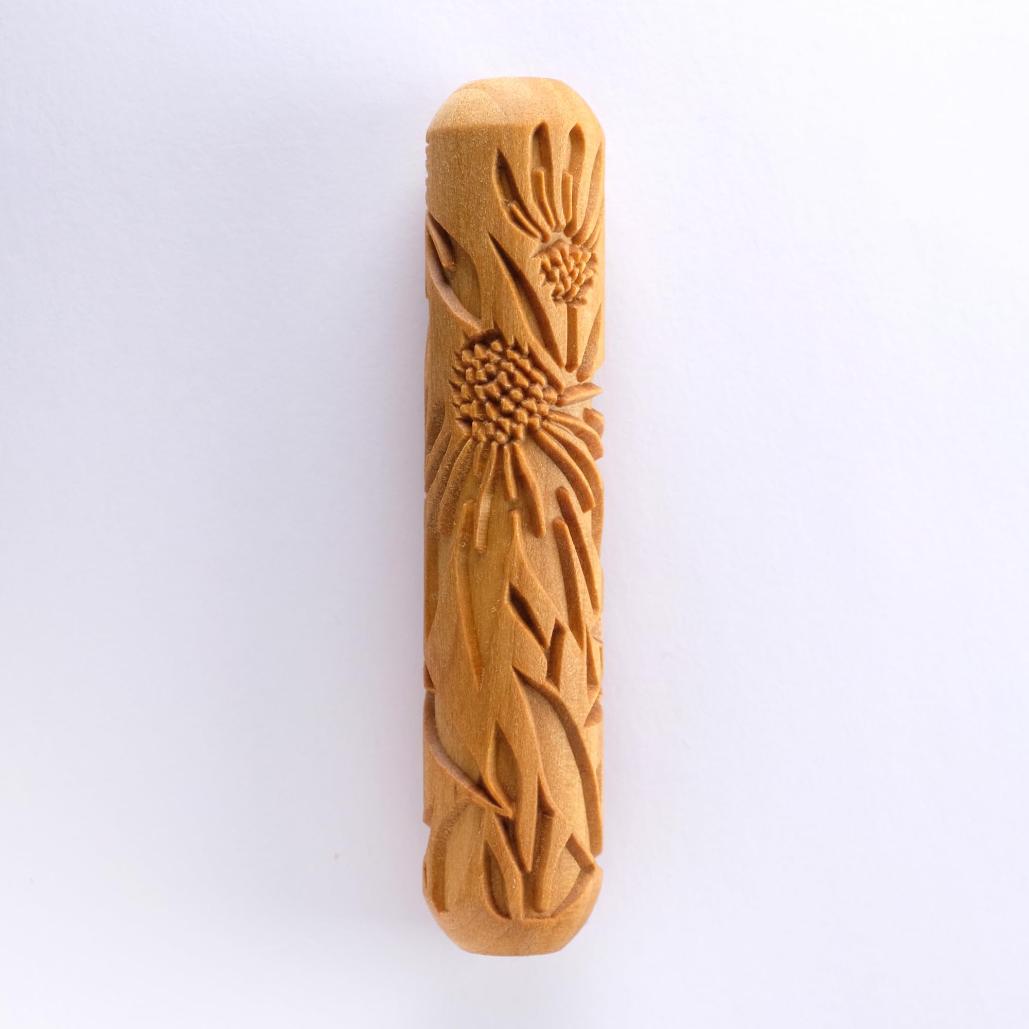 MKM Pottery Tools Wood Big Hand Rollers for Clay (BHR-147 Coneflowers)