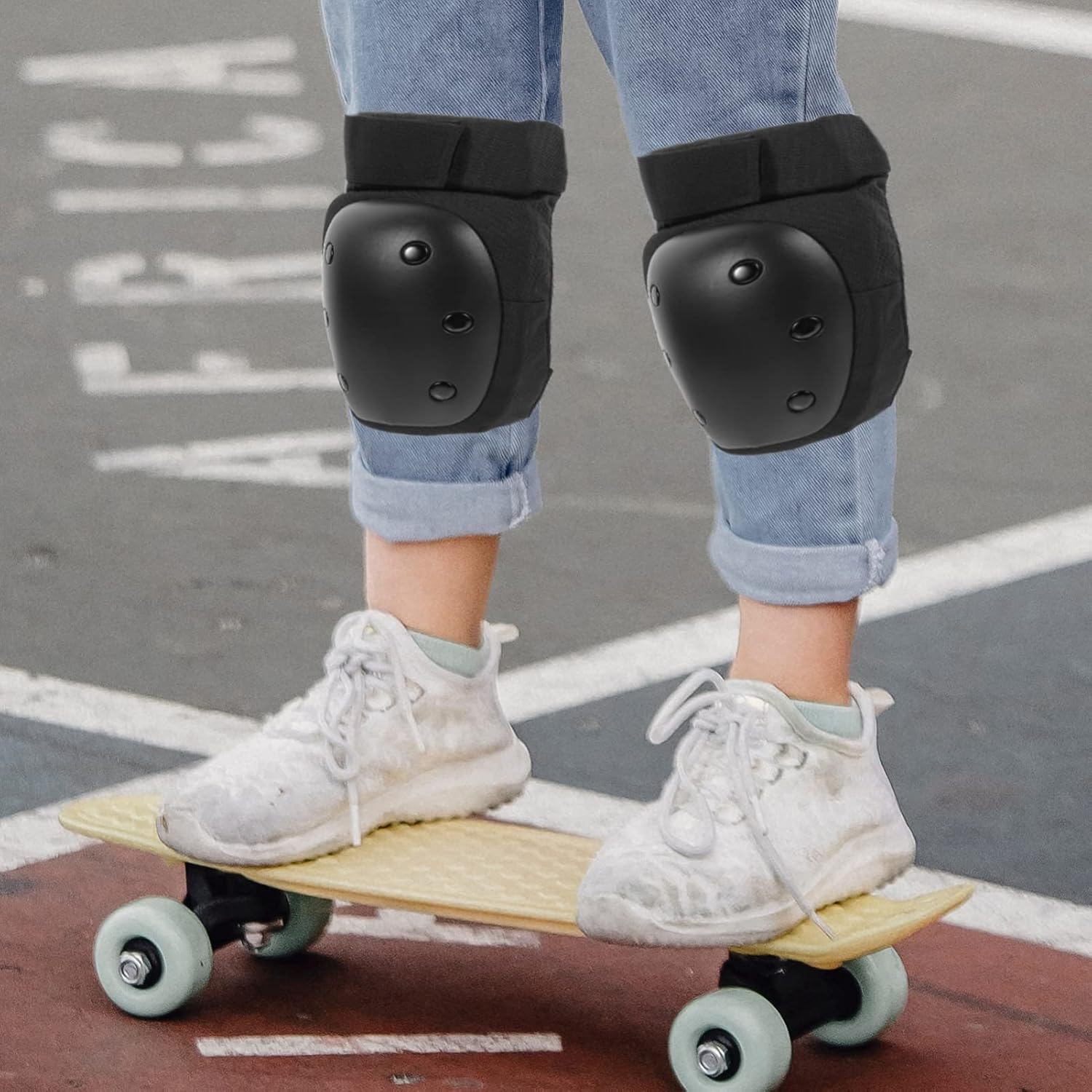 6Pcs Protective Gear Set Elbow Pads Hand Protectors for Skateboarding Roller Skating and Lightweight Ergonomic Design for Comfort