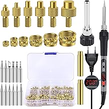 151 x Soldering Iron Tip Threaded Inserts Kit, 100 W Adjustable Temperature Soldering Iron with LED Display, 138 Threaded Inserts with 12 Soldering Iron Tips, Compatible with 3D Printer Accessories