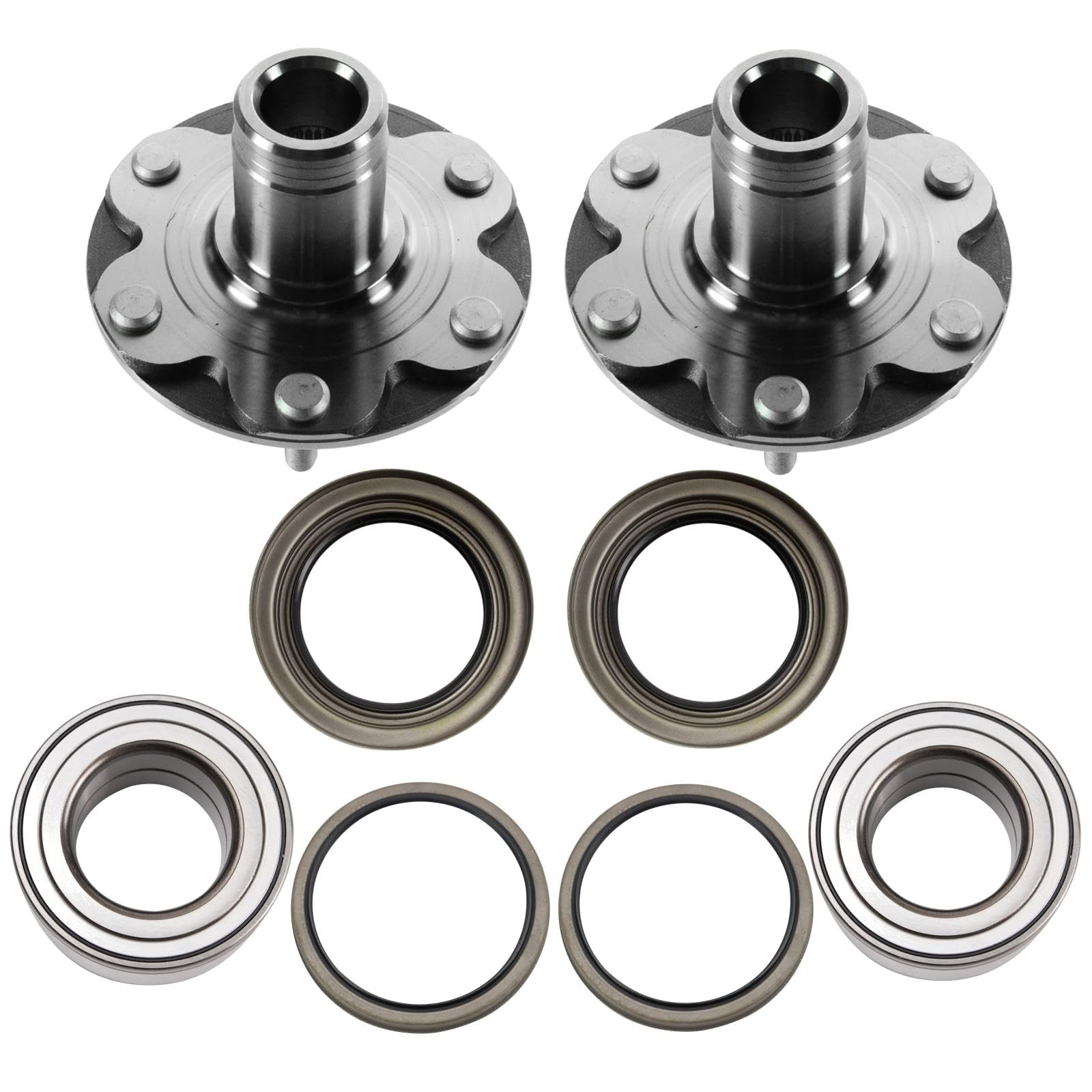 TRQ Wheel Bearing & Hub Kit with ABS Sensor Compatible with 1996-2002 Toyota 4Runner 2001-2007 Sequoia 1995-2004 Tacoma 2000-2006 Tundra