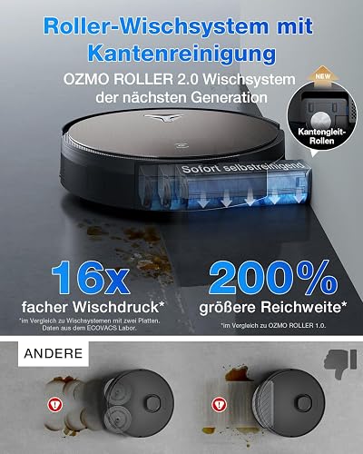 ECOVACS DEEBOT X11 Pro Omni Robot Aspirateur avec Accessoires Kit Blast Puissance 19500Pa, OZMO Roller 2.0, PowerBoost Ultra-Rapide,Ascension Max de 4 cm, ZeroTangle 3.0, TruEdge 3.0, Station Omni - 4