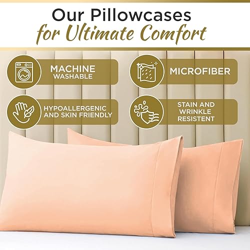 Miniatura 4 de DESTINY CRESCENT BEDDING - Juego de sábanas tamaño matrimonial XL, 4 piezas, de doble cepillado, juego de sábanas de lujo para hotel tamaño