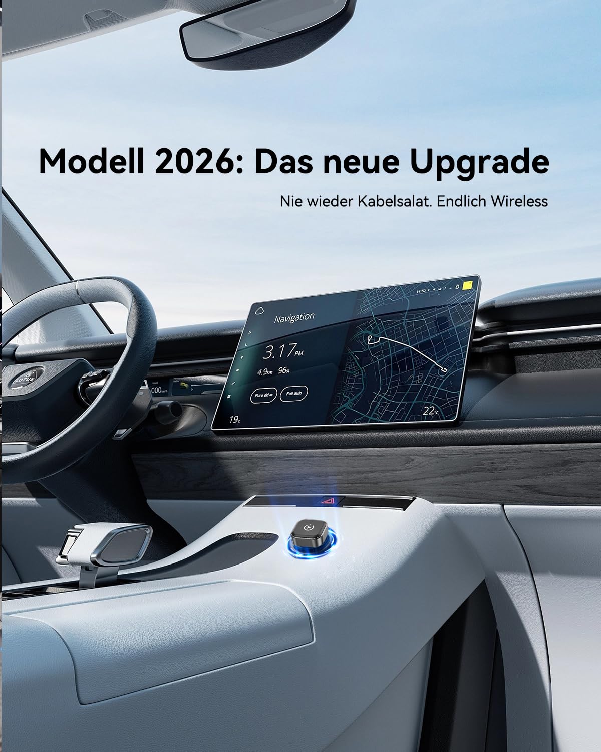 Spedal 2026 CarPlay adapter bezprzewodowy - Ultra Mini adapter samochodowy 2 w 1, WiFi 6 i Bluetooth 5.4, Plug & Play dla bezprzewodowej swobody, szybkie automatyczne połączenie, stabilne i bez