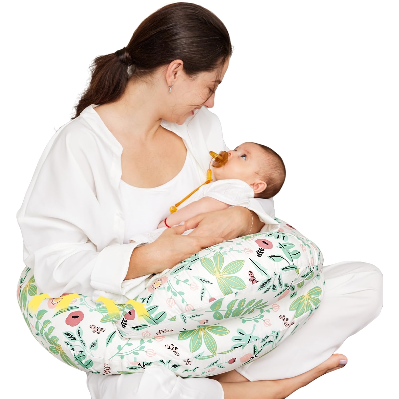 Cuscino Per Allattamento Con Bordo Di Sicurezza, Fodera Rimovibile E Tracolla Regolabile – Ergonomico Per Mamma E Bebè (verde)