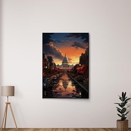 Miniatura 5 de Canvas Wall Art, USA Travel Map, Map United States Map Canvas Old Style, Apartment Decor, dial, compass, atlas