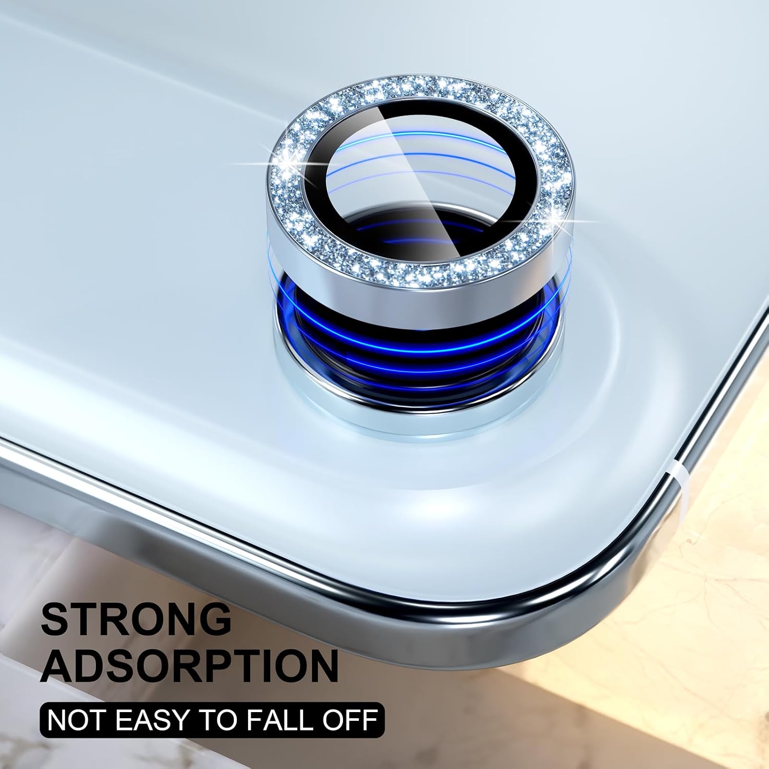 Choiche for iPhone Air Camera Lens Protector, 3Packs, Glitter-Sky Blue image 5