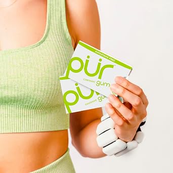PUR Gum | Sugar Free Chewing Gum | 100% Xylitol | Vegan, Aspartame Free, Gluten Free & Diabetic Friendly | Natural Coolmint Flavoured Gum, 9 Pieces (Pack of 12)