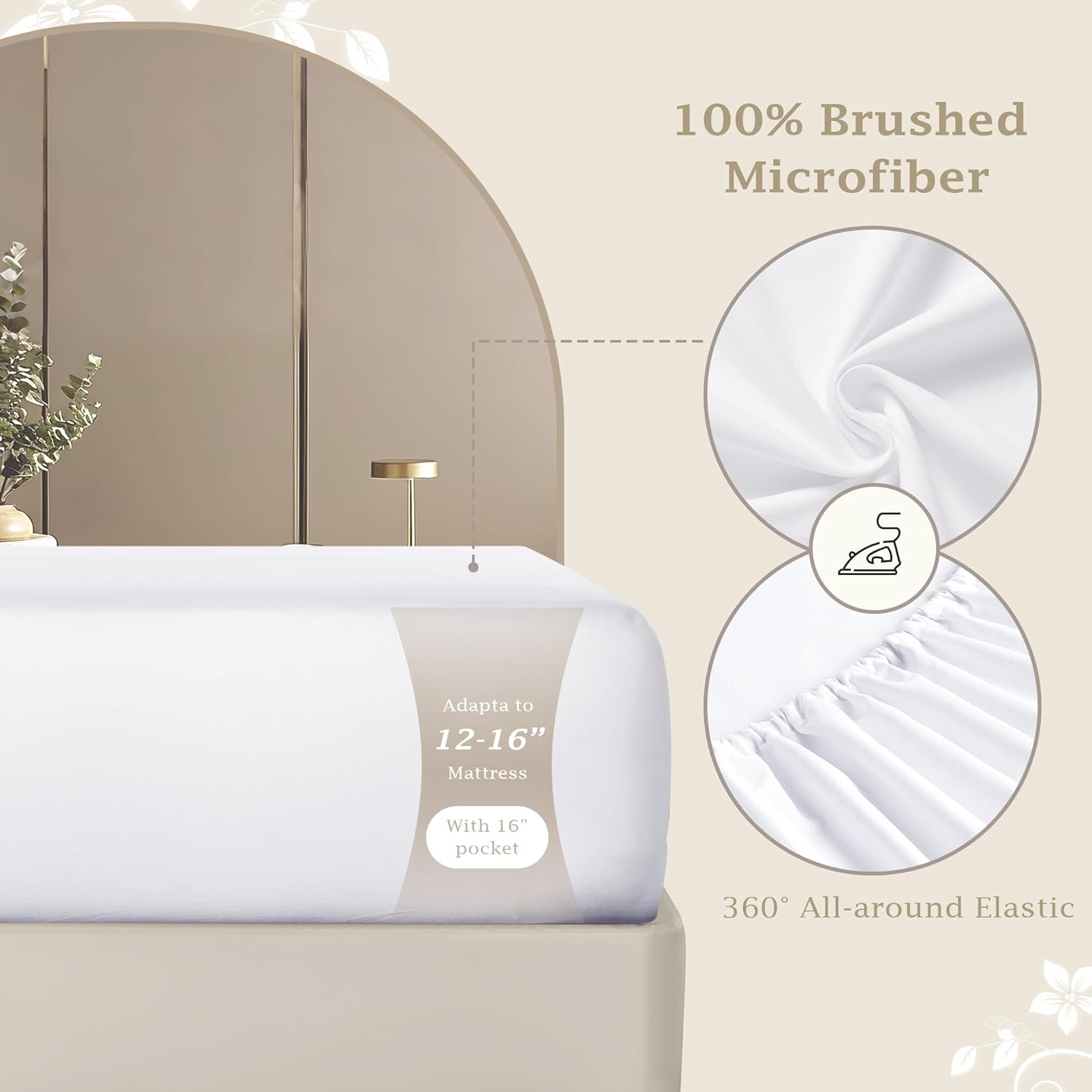 FreshCulture Twin XL Fitted Sheet Only–Premium Hotel-Quality Fitted Sheet for Twin XL Bed–Ultra Soft & Breathable Brushed Microfiber–Elegant Black Box Packaging (White) - Image 3