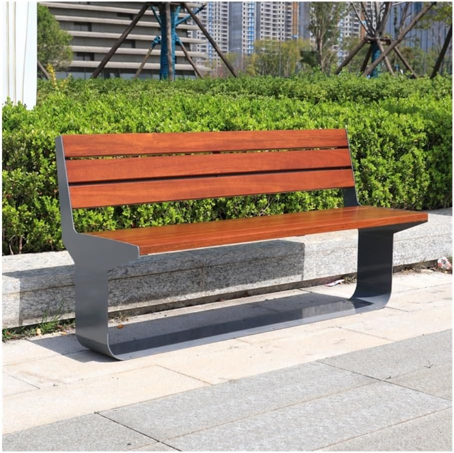 Outdoor Bench, Solid Wood Outdoor Bench with Backrest - Comfortable Garden Park Patio Seating Patio Bench(Small)