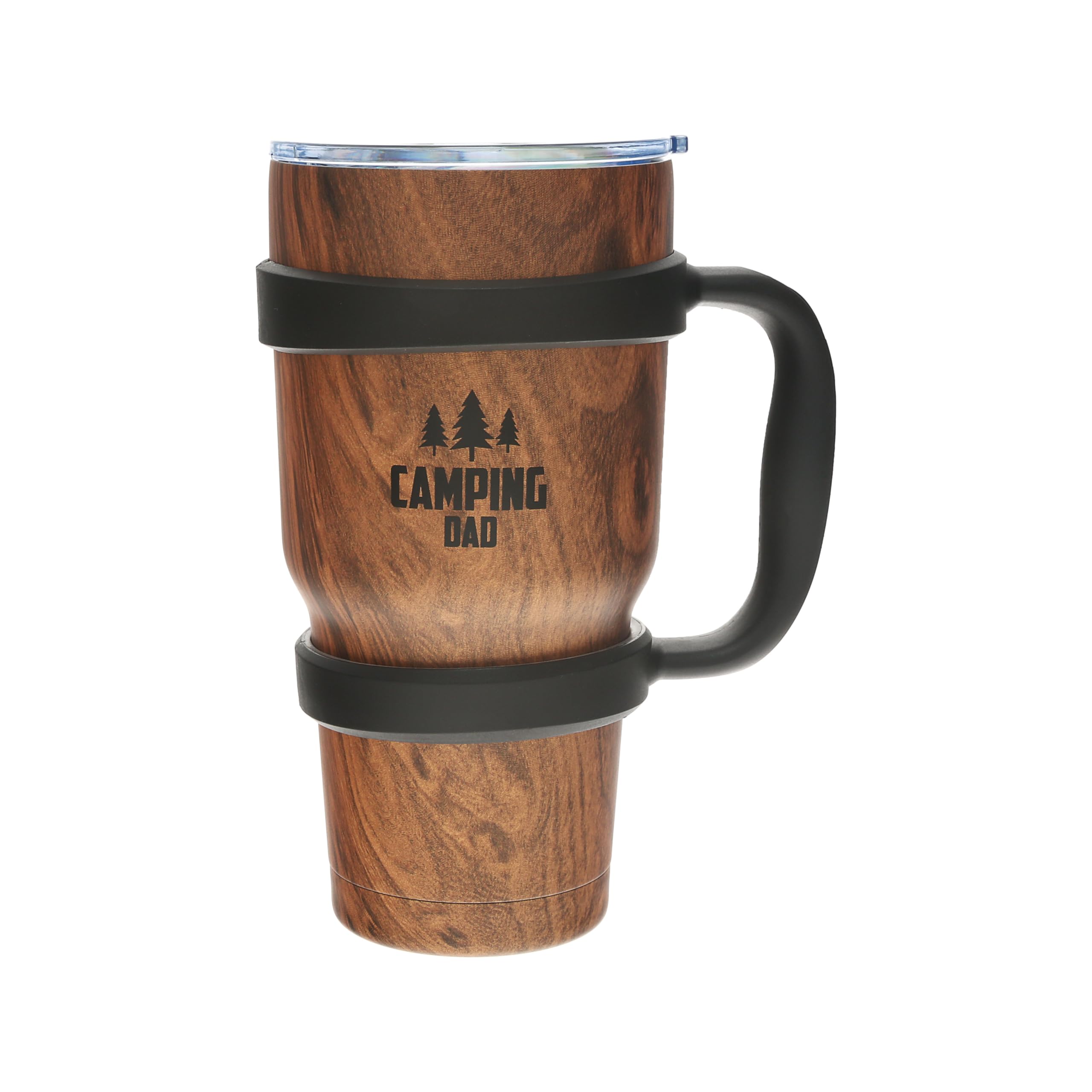 Pavilion - Taza de café de viaje de gran capacidad de acero inoxidable de 30 onzas con aislamiento térmico y frío para 6/12 horas, mango extraíble, tienda de campaña, cabaña, campamento, regalo de