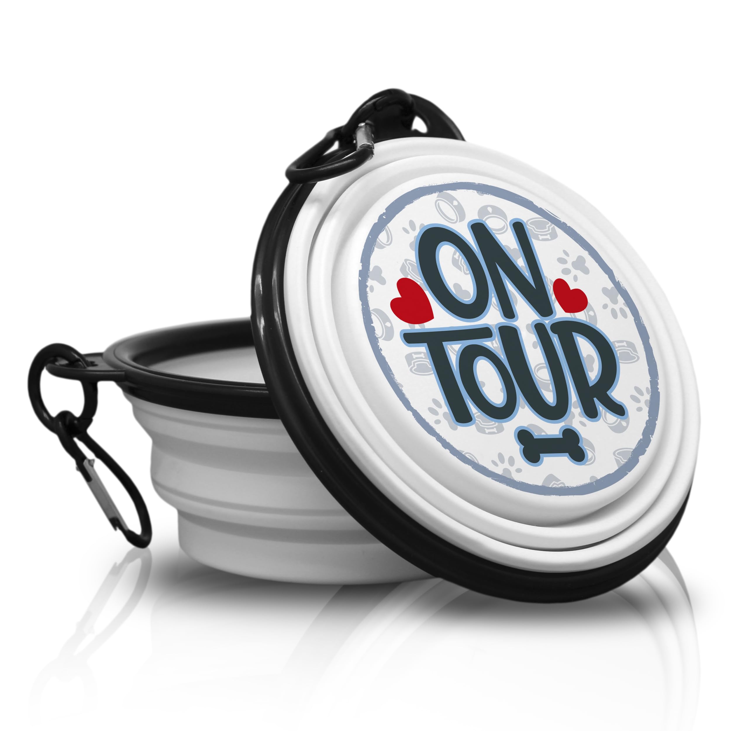 ON TOUR - Bowl, Bowl, Feeding Bowl - Fold, Portable Drinking Bowl with Carabiner for On the Go. Feeding Bowl, Water, Pet Bowl. Travel Bowl. Handy and Unique