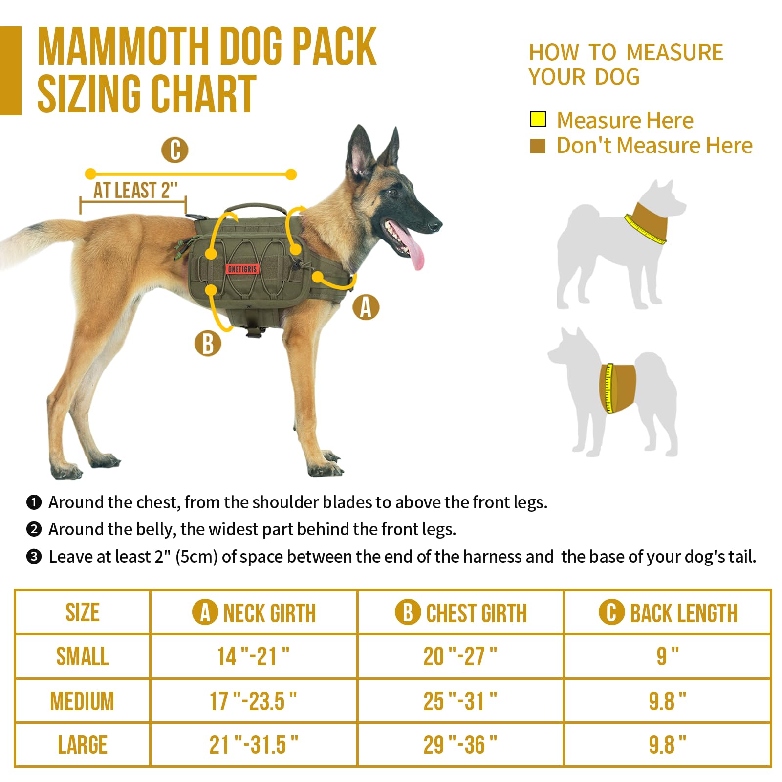 OneTigris Mammoth Mochila para perros, versión 2.0, para camping, senderismo, para perros de tamaño M/L (L, verde Ranger)