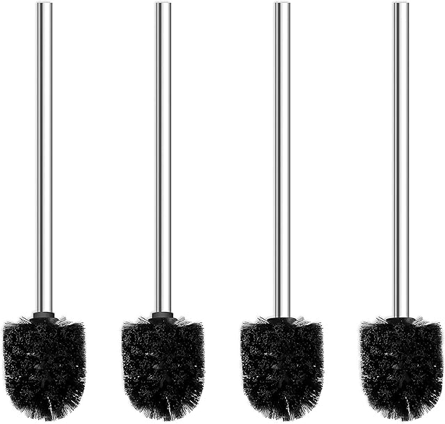 Qulable Toilet Brushes Stainless Steel Toilet Brush with Soft Bristle (Black)