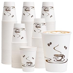 Lamosi Coffee Cups 12 oz 240 Pack Disposable Paper Cups for Hot or Cold Drinks Insulated Leakproof Cup