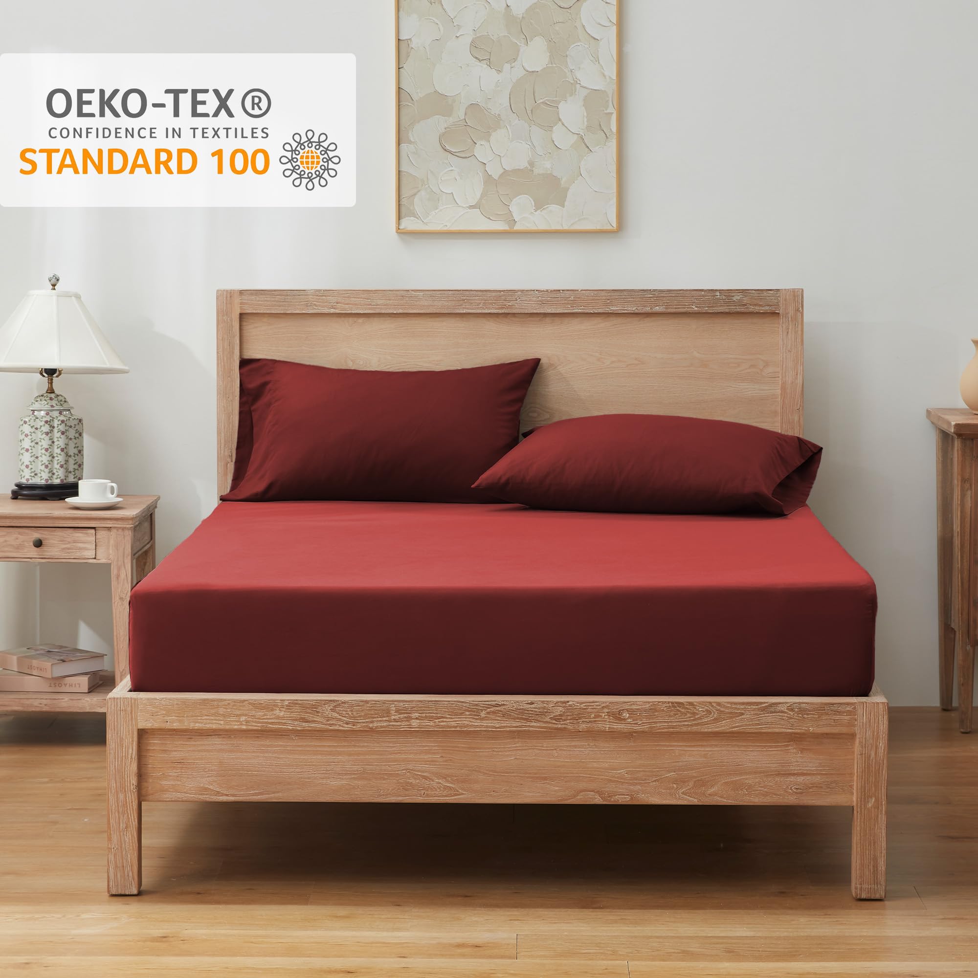 Drap-Housse 180x200 Cm Grand Bonnet 40 Cm - 100% Coton Jersey, Élastique Tout Autour - Pour Matelas Épais