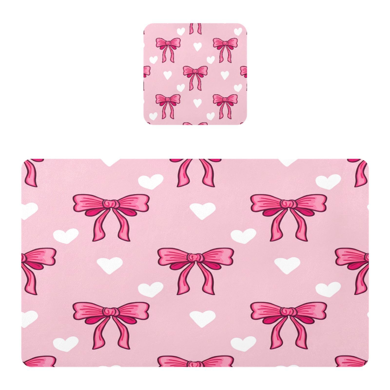 BURSTDDY Bows Placemat Waterproof Place Mat for Dining Table