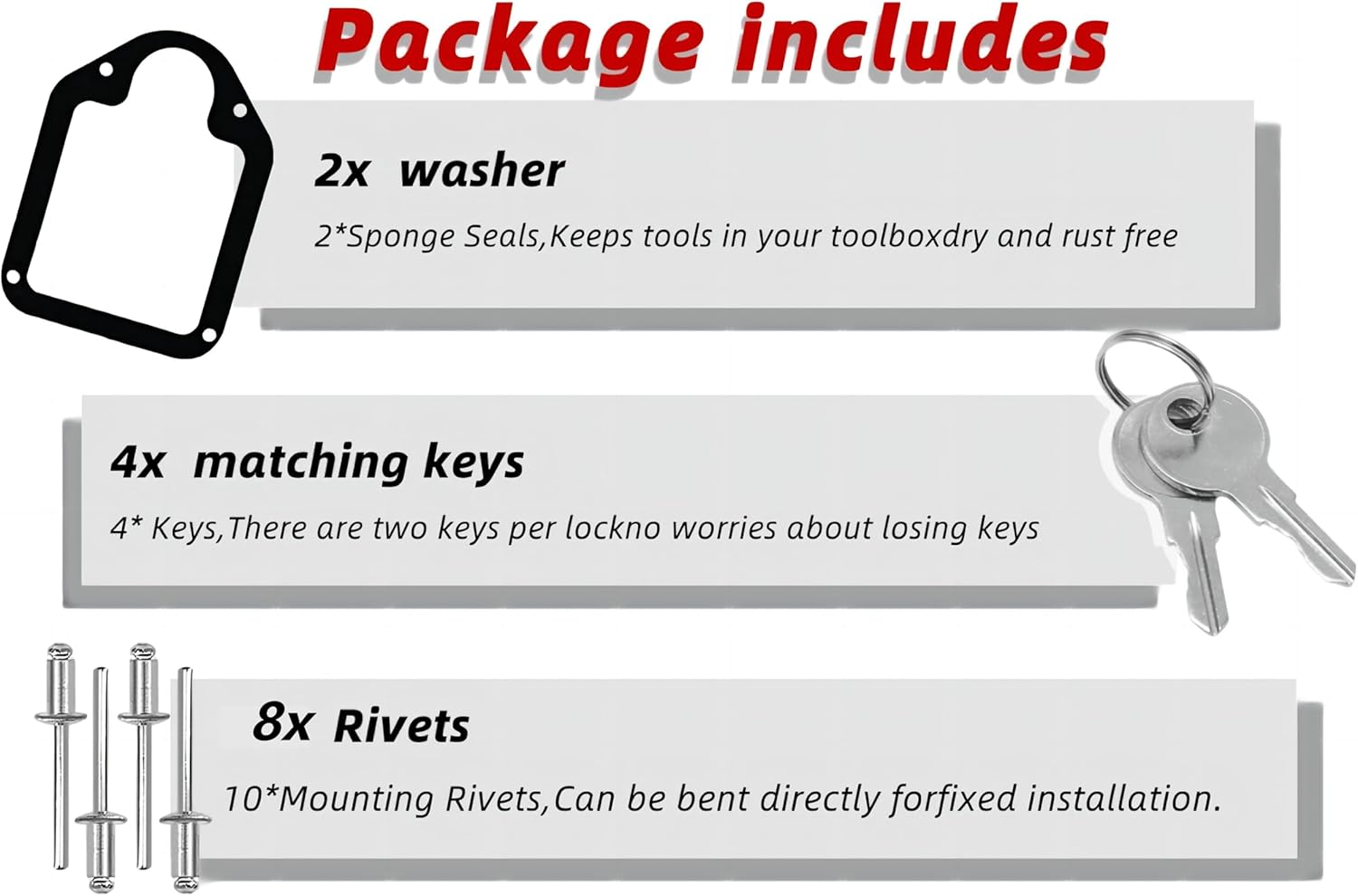 Tool Box Latch Paddle Latch for Truck, RV, Trailer, UTV, ATV Box(2 Pack)