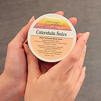 Vista 3 de Bálsamo de Caléndula para una Piel Suave y Feliz Bálsamo Herbal Orgánico, Sin OGM, de Lotes Pequeños Hecho en Familia en WV Frasco de 2 oz