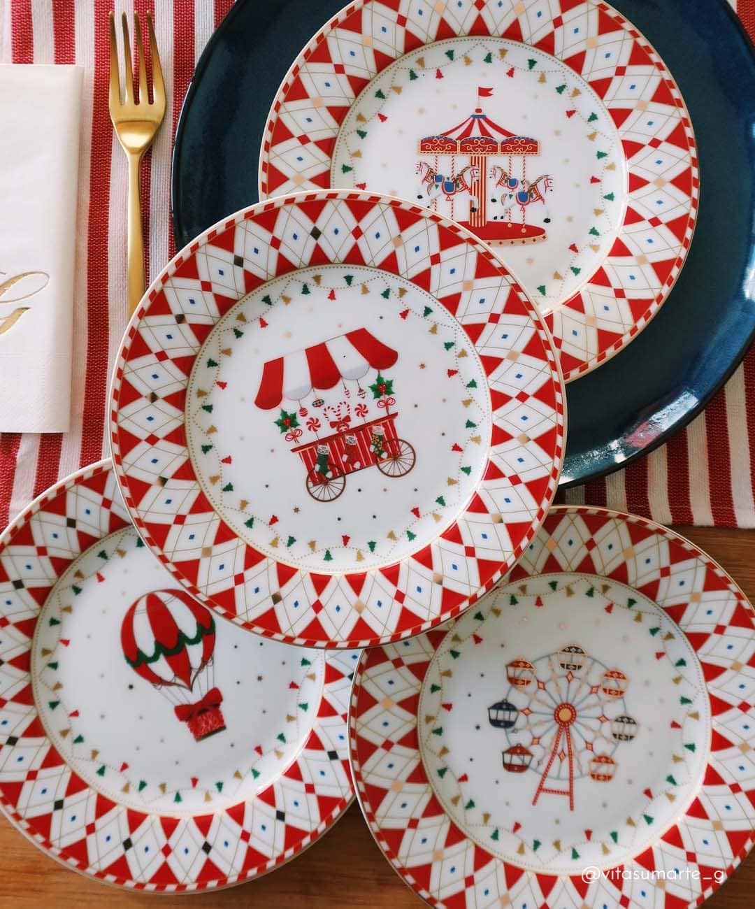EASY LIFE Set 4 Piatti Dessert Christmas Wonderland