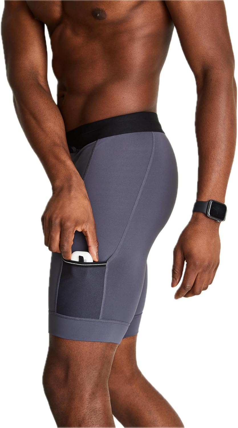 WOLACO Sprint Half Tight Compression Shorts with Phone Pocket for Men - Image 3