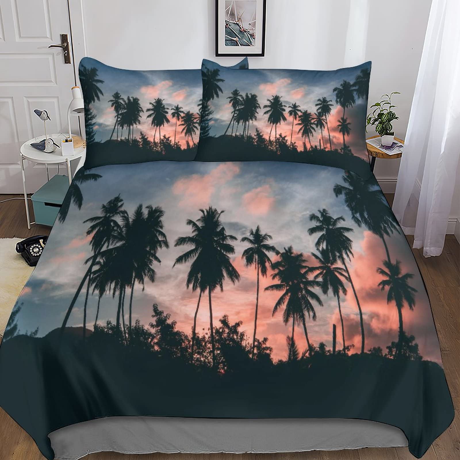 Housse de couette microfibre Hawaii à motif imprimé 3D haute définition pour lit King