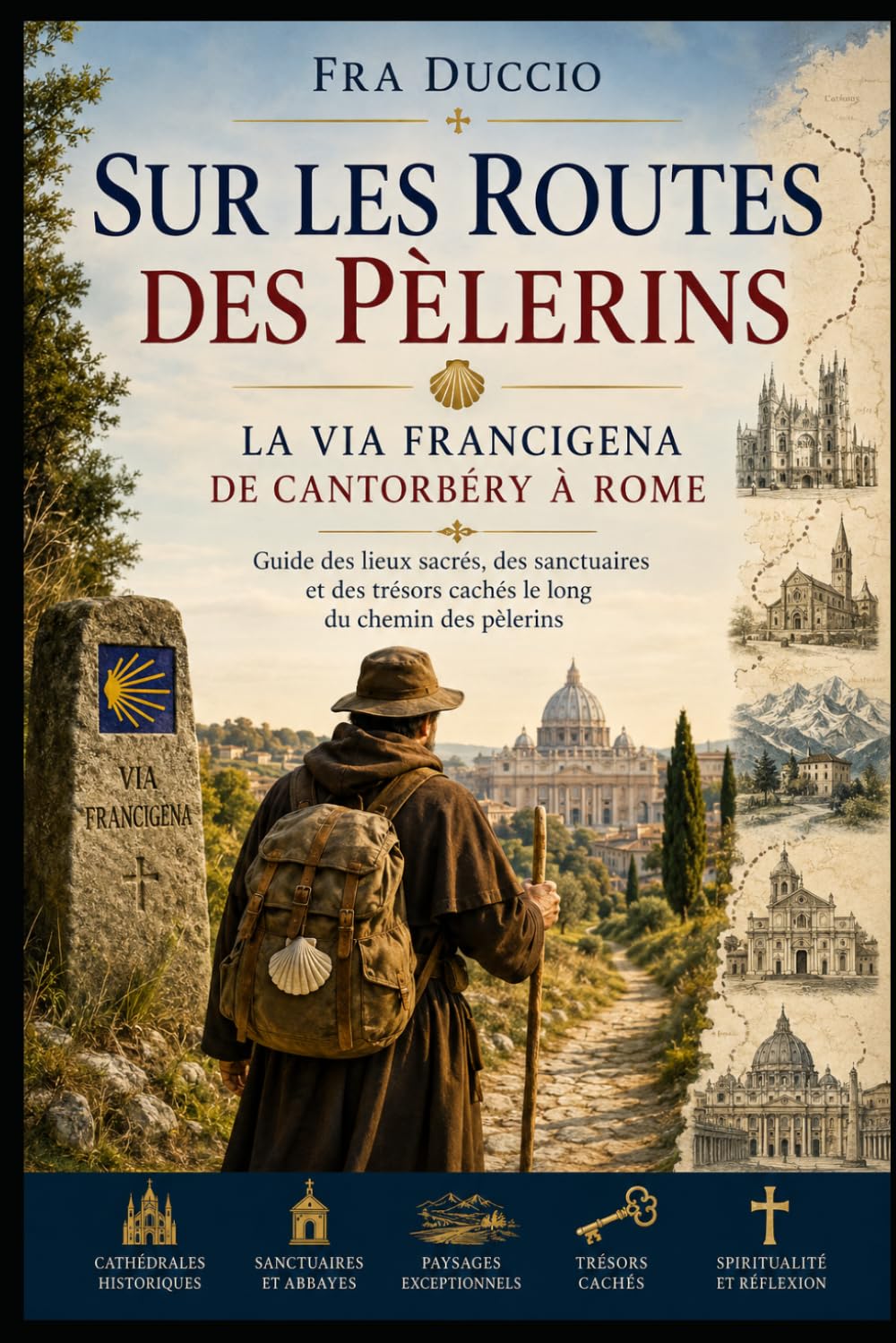 Sur les Routes des Pèlerins La Via Francigena de Cantorbéry à Rome: Guide des lieux sacrés, des sanctuaires et des trésors cachés le long du chemin des pèlerins