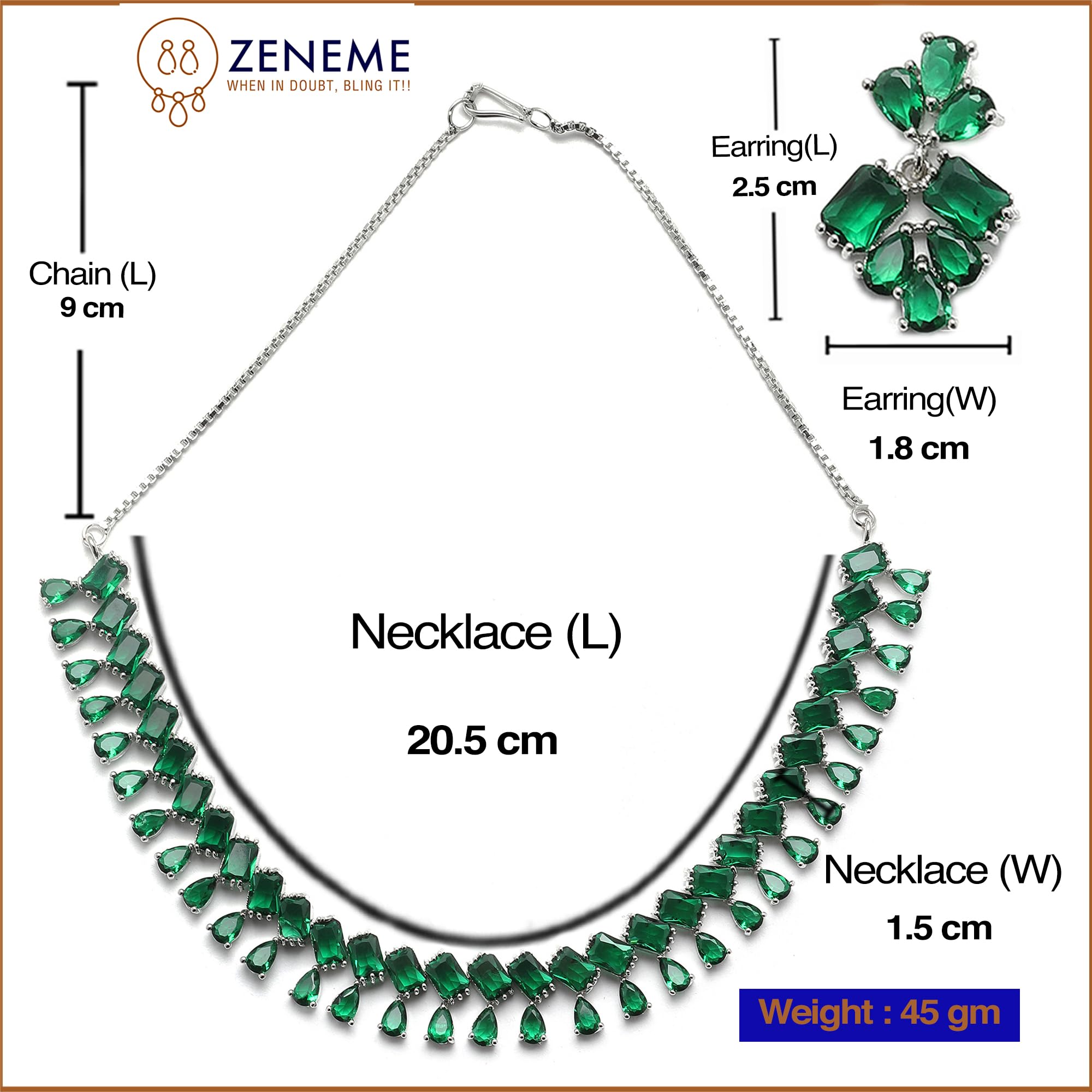 Sparkling American Diamond Necklace & Earrings Set