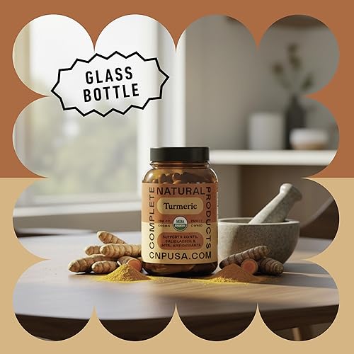 Miniatura 4 de Cápsulas orgánicas de cúrcuma - Suplemento en polvo de raíz de curcumina cruda y pura, 100 cápsulas de 600 mg, vesícula biliar, hígado y apoyo