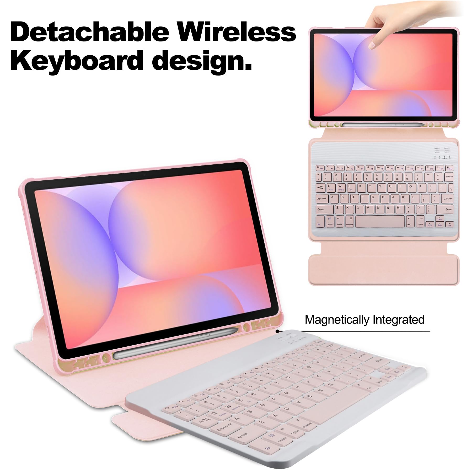 Etui kompatybilne z Samsung Galaxy Tab S10 Lite 5G 27.7 cm (model SM-X400/X406B) etui z klawiaturą, etui z uchwytem na długopis, obrotowym stojakiem, folio flip smart etui na tablet, automatyczne