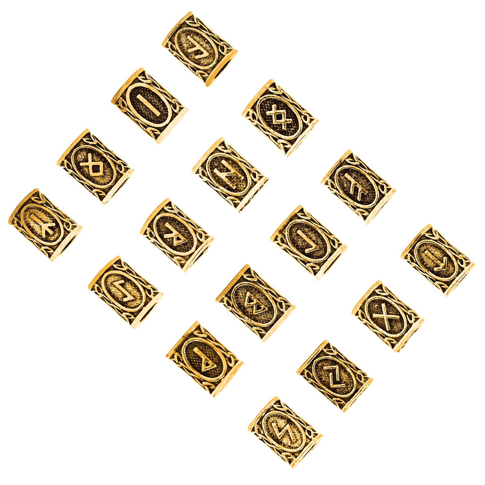 24 Piezas Cuentas de Barba de Pelo, CuCuentas de Barba, Entas de Barba Vikinga, para Editar Peinados, Barbas y para Decorar el Cabello (Dorado)