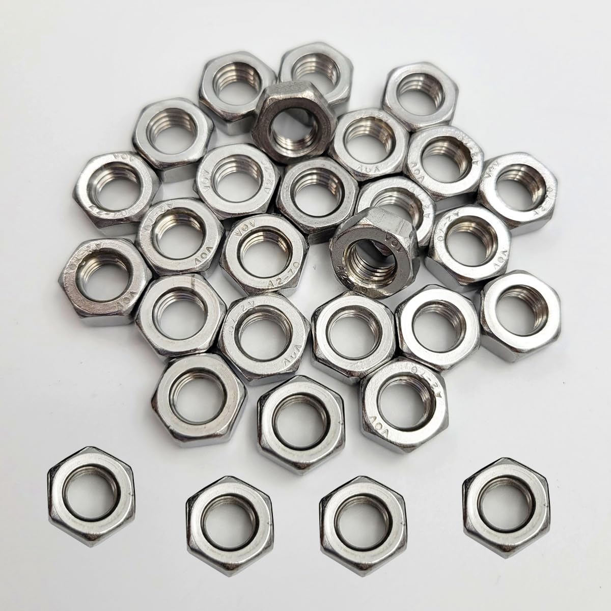 M8 Stainless Steel Hex Nuts - 30pcs -1 M8 Stainless Steel Hex Nuts - 30pcs -1