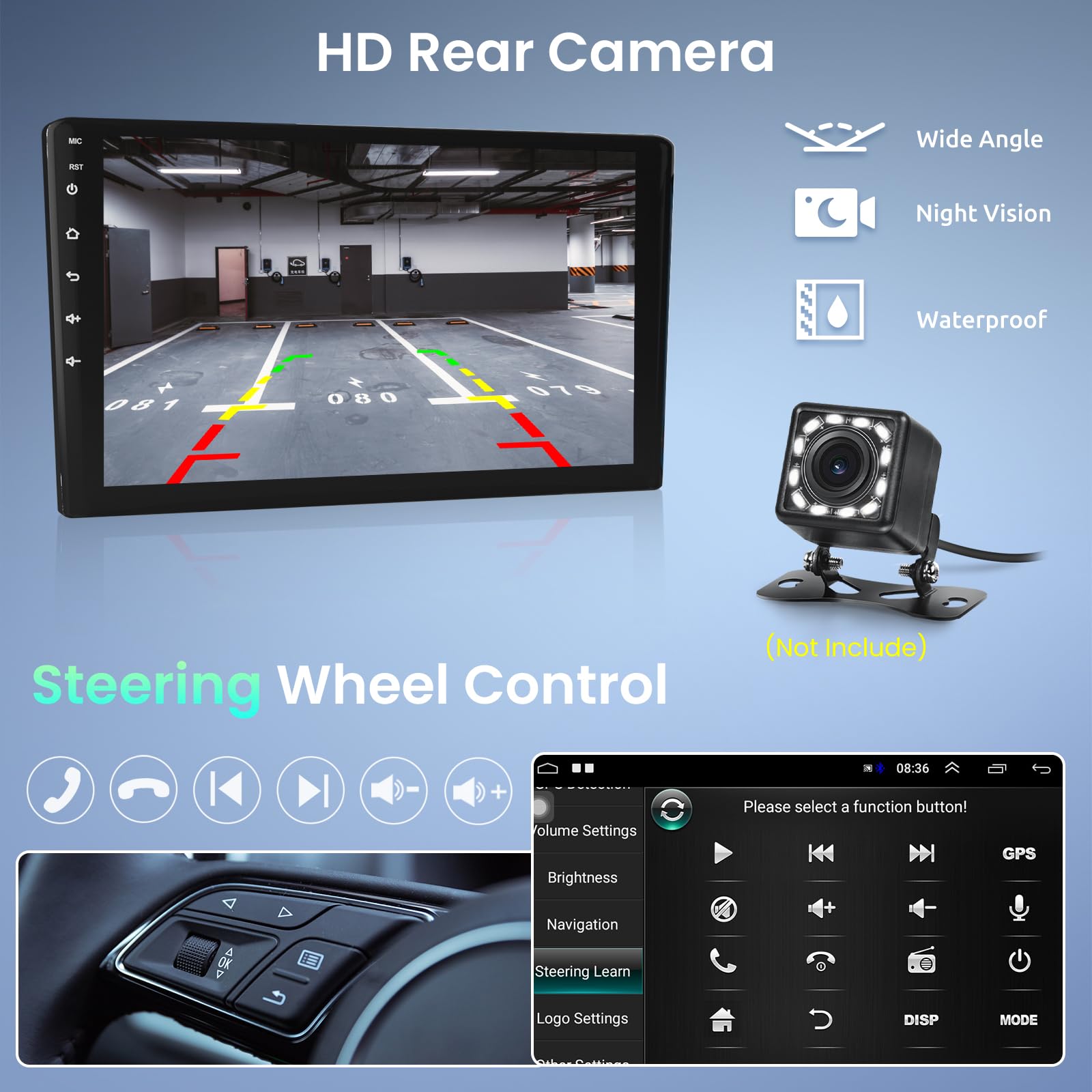 Podofo Android Autoradio GPS per Peugeot 208/2008 2012-2018, 10" Touchscreen Wifi Bluetooth FM RDS Radio Dulica Schermo USB Navigazione per Auto Video Stereo Player +Canbus